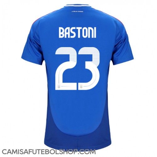 Camisa de time de futebol Itália Alessandro Bastoni #23 Replicas 1º Equipamento Europeu 2024 Manga Curta